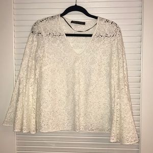 Zara lace bell sleeve top